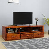 Denzaderb Solid Sheesham Wood TV Unit (Natural Finish)
